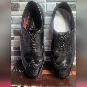 Florsheim Mens Shoes Lexington Black Wingtip Size 11